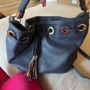 Elegant Black Leather Tote Bag